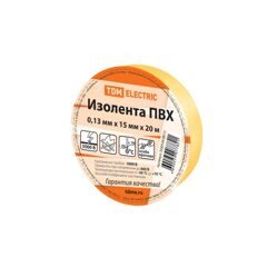 Изолента ПВХ 0,13*15мм Желтая 20м TDM